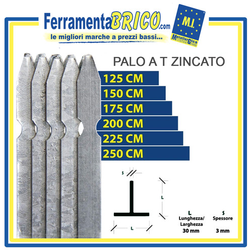 Palo paletto ferro zincato - palo,