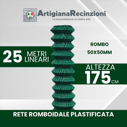 Rete romboidale plastificata - rete,